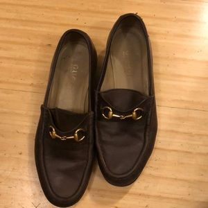 Brown Gucci Horsebit Loafers